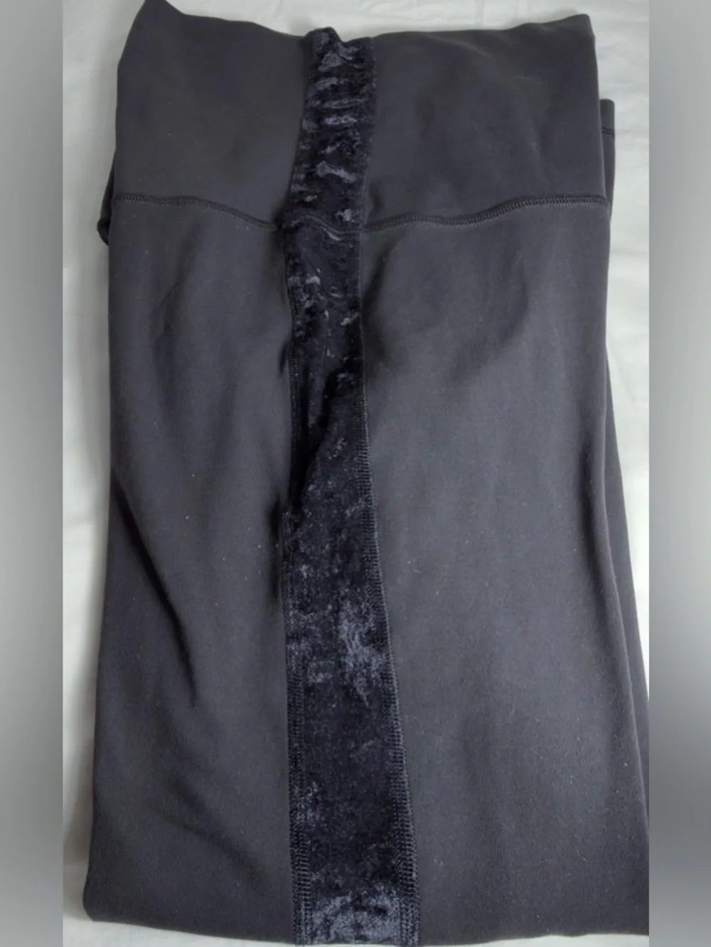 lululemon athletica Black Leggings with Velvet Side Panel